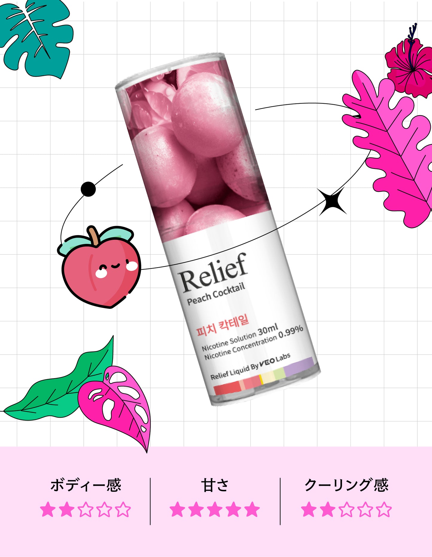RELIEF - PEACH COCKTAIL LIQUID 30ml (ニコチン 0.99%)
